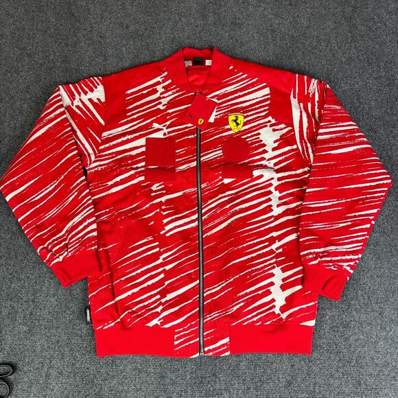 Puma Ferrari x Joshua Vides Race Jacket Mens Small Red White 624932-02 NWT - Picture 2 of 8